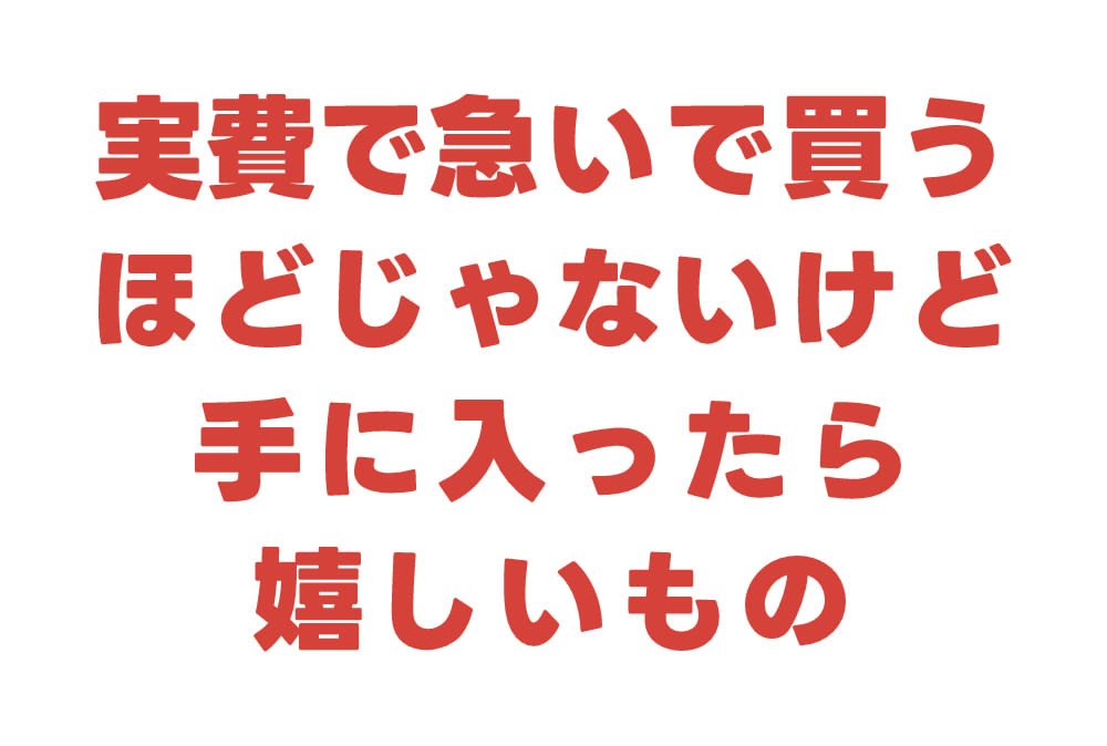 実費で急いで買うほどじゃないけど手に入ったら嬉しいもの